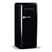CREATE/RETRO FRIDGE 150 / Réfrigérateur Noir avec Poignée Argent/Pratique et fonctionnel, Matériaux résistants