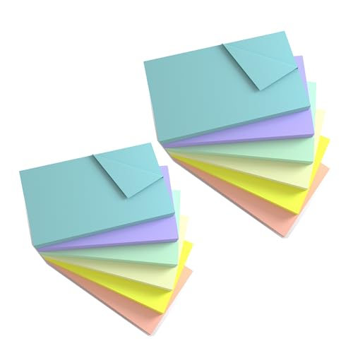KIFZM 960 Sheets Large Sticky Notes, 76 x 127 mm 6 Pastel Soft Colors Assorted Self-Stick Pads for Notebook,Office,School and Home,80 Sheets/Pad