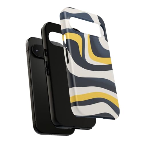 Coque rigide mate Google Pixel 9 Pro lignes ondulées antichoc - 3