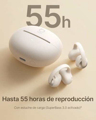 Baseus MC2 Auriculares Abiertos, Auriculares de Clip | CloudComfort 2.0, Hi-Res Audio, LDAC, SuperBass 3.0, Bluetooth 6.0, 4 Micrófonos con IA, 55 h de autonomía, IP67, 5,1 g 7