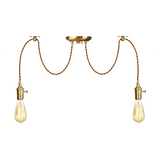 Lustre Moderne Simple en Laiton Doré HNVBDOPAE, Ambiance Chaleureuse