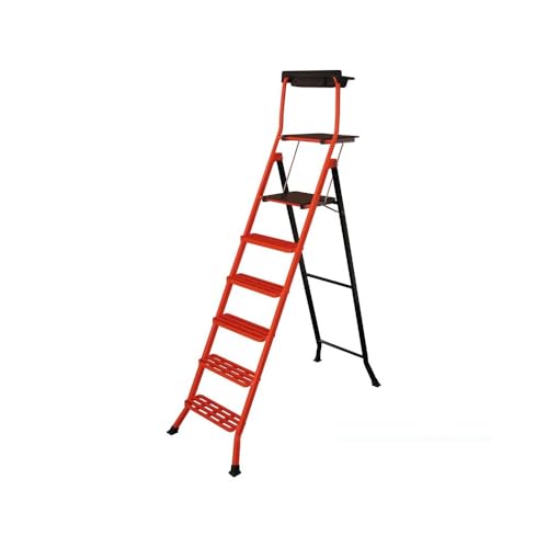 Mondelin - Escabeau Pliable Professionnel en Acier avec Plateforme - Charge Max. 150 kg - Porte Outils Amovible (140 cm)