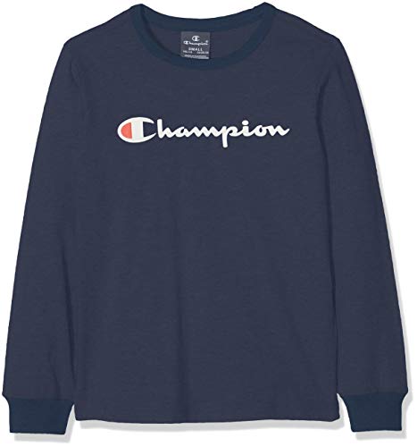 Champion Long Sleeve T-Shirt 304750 Camiseta de Manga Larga, Azul (Bli Bleu Bs503), Medium para Niños