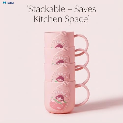 Image of FunBlast Milk Mug for Kids - 320 Ml; Unbreakable Mug for Kids, Milk Mugs for Kids Unbreakable - Milk Drinking Cup for Kids (Pink)