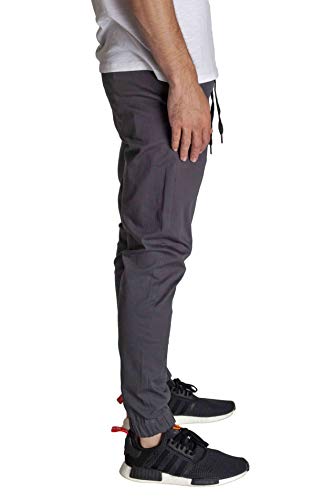KDNK Men's Jogger Fit Stretch Twill Elastic Waist and Leg Drop Crotch Pants3
