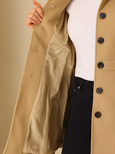 Image of Allegra K Women's Winter Classic Overcoat with Pockets Single Breasted Coat