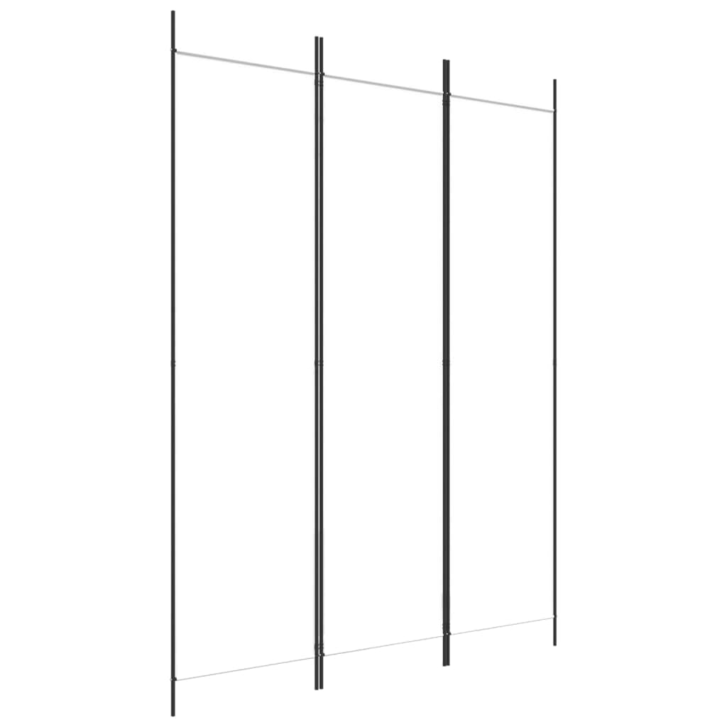 vidaXL 3-Panel Room Divider Folding Privacy Protection Screen Room Separator Paravent Wall Partition Panel Screen White 150x200 cm Fabric