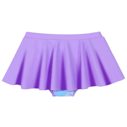 Image of BAOHULU Girls Two Piece Swimsuits Rash Guard Ruffle Bikini Skirt Short Sleeves Beach Dress Swimwear UPF 50+ 3-12Y