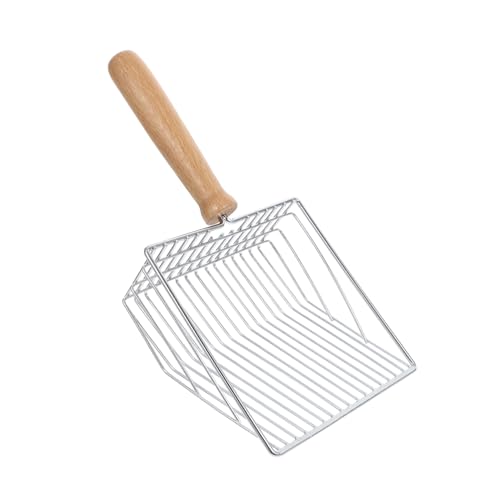 OUNONA 1個 中空猫砂シャベル エリミネーター ペット フィーダーパズル 猫のうんちスクーパー ライナー 猫のパズル 猫の水飲み場 自動猫フィーダー ゴミ Silver 輸入ブナハンドル