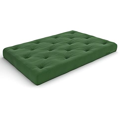 Nirvana Futons 10-Inch Queen Futon Mattress, Hunter Green Twill Cover