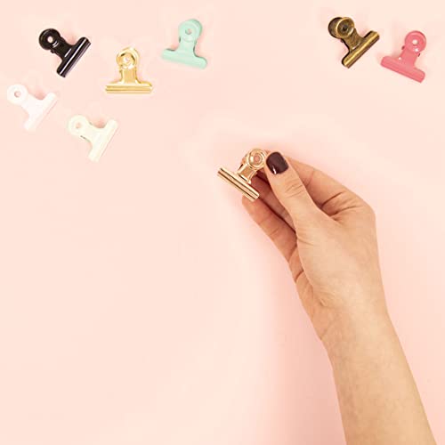 Image of Craftelier - Set of 6 Metal Clamps with 3 Different Sizes and 3 Different Designs | Holds for Scrapbooking and Craft Materials | Dimensions Approx. 1 x 5.5 cm, 3 x 4 cm, 3 x 3 cm - Black Colour