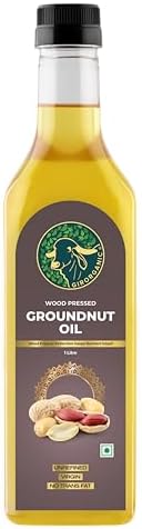 GirOrganic Wood Press Groundnut Oil | Kacchi Ghani | Virgin | Unrefined | Cold pressed |100% Natural cooking oil (1 L Plastic)
