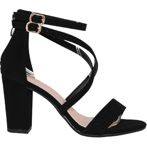 Image of Women's Chunky Heel Ankle Strap Sandals | Party Sandals