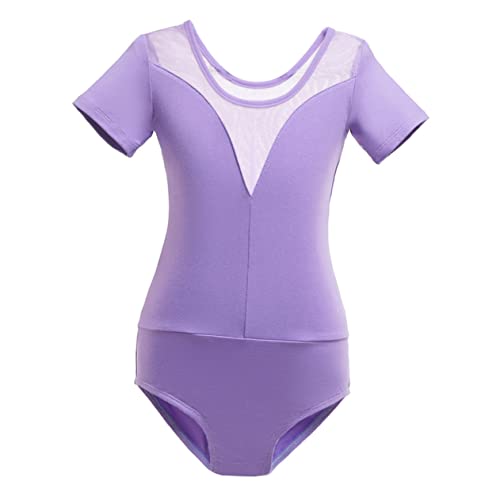 NOLITOY Ballet Dress Short Sleeve Ballet Leotard Tutu Skirt Ballet Skirt Gymnastics Leotards for Ballet Practice Outfit Costumes Outfits for Ballet Dancing Costume Purple