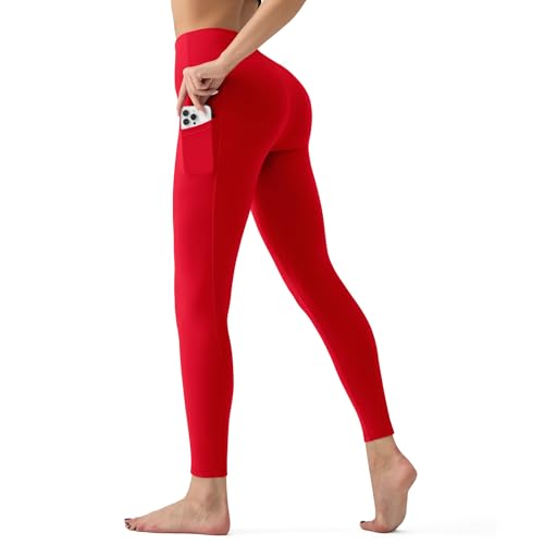 Image of YUDSUD High Waisted Leggings for Women with Pockets - Tummy Control Capris Yoga Pants for Workout Running Athletic Cycling