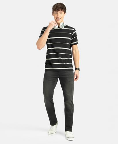 Image of Jockey 2715 Men's Super Combed Cotton Rich Striped Round Neck Half Sleeve T-Shirt