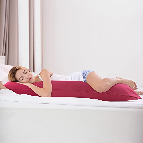 Taie d'oreiller de corps bordeaux en microfibre soyeuseuxcell avec zip