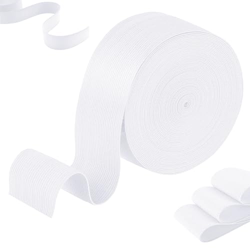 qhklew 10 Meter Gummilitze Elastisches, Gummiband Nähen Breite 40mm, Gummilitze Elastisches Nicht Leicht Verformbar, Elastisches Band zum Nähen und Haushalt DIY Handwerk, Weiß