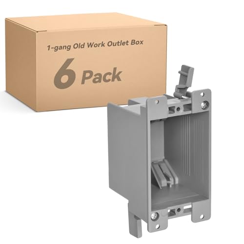 Togalonn Old Work Box 1 Gang 14 CU. in. Drywall Electrical Box PVC UL Listed 6 Pack