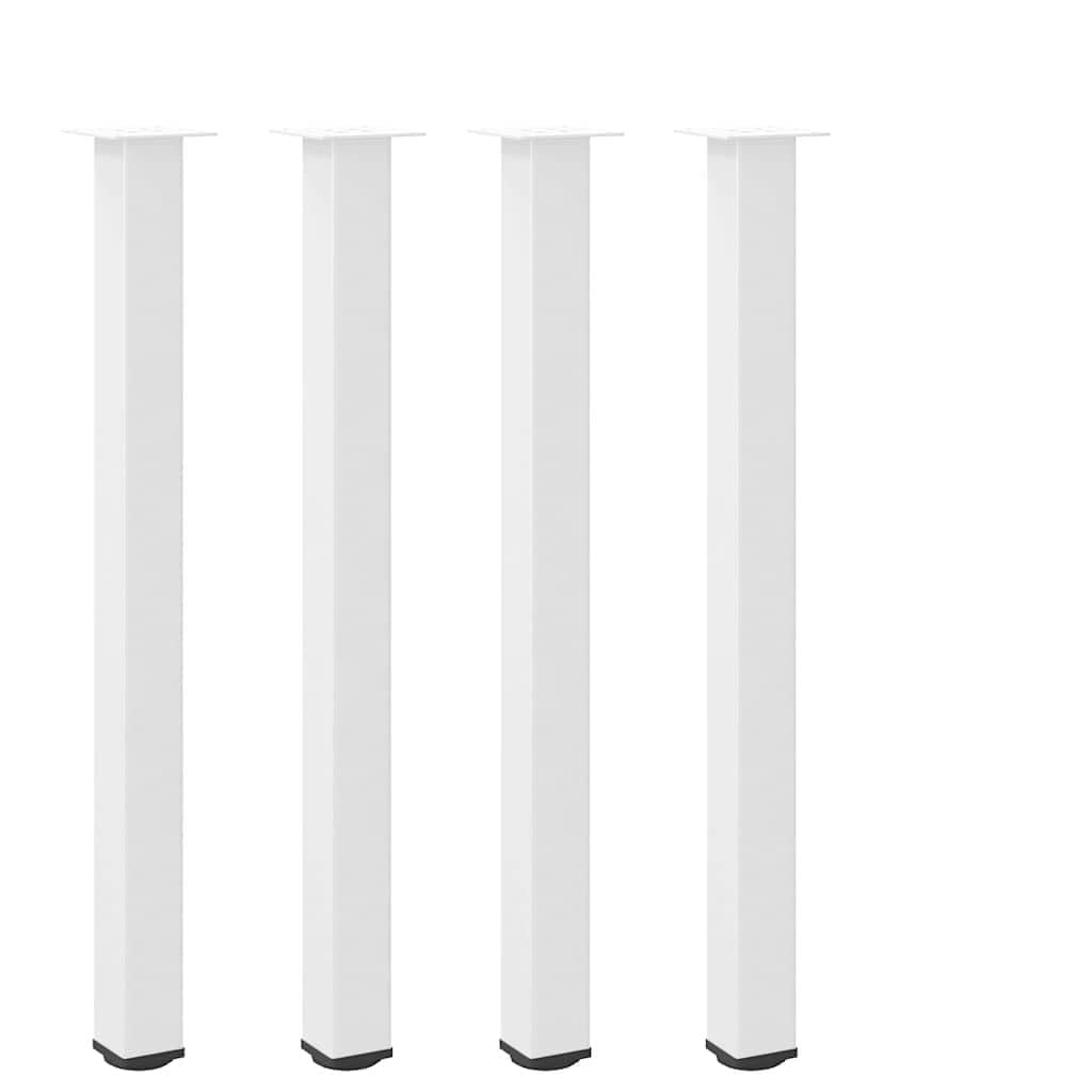 Juego de 4 patas de mesa de bar, color blanco, 110-112 cm, acero inoxidable, altura regulable, diseño moderno, patas de mesa de acero robusto, para mesa alta, cocina, bar, oficina en casa