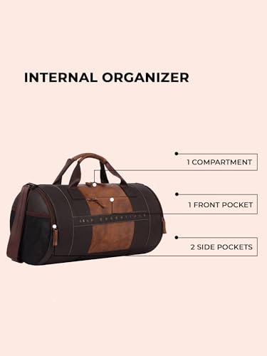 Image of Gear Clubsport 19 inch /33L Large Faux Leather Water Resistant Duffle Bag /Travel Bag /Gym Bag for Men & Women(Brown-Tan)