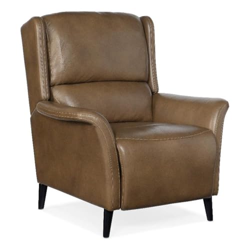 Sillón reclinable con respaldo y patas de madera marrón
