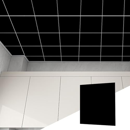 Cammeciso Paneles de techo de PVC, azulejos de techo autoadhesivos, no son fáciles de romper, se montan libremente, se pueden limpiar, impermeables, para dormitorio, cocina, sala de estar, decoración