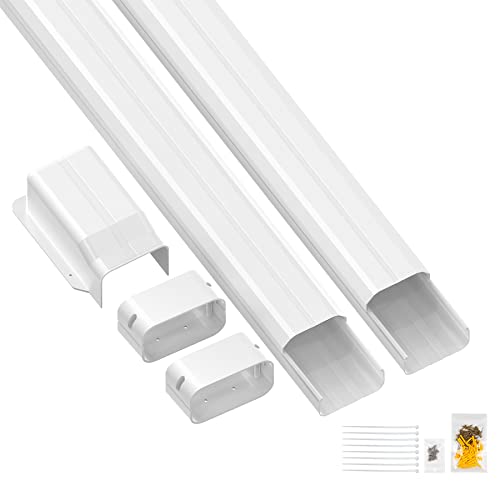 Air Jade 4" 7.5 Ft Ac Decorative Pvc Line Set Cover Kit, Heavy Duty Tubing Cover Set For Mini Split, Heat Pumps And Central Air Conditioner #TOP5