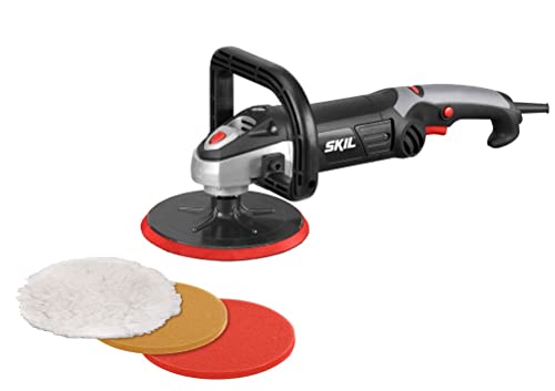 Skil 1144AA - Pulidora enceradora Orbital para Discos de 180 mm con variador de Velocidad (1200 W, Arranque Suave, una Piel de pulidora y 2 esponjas)