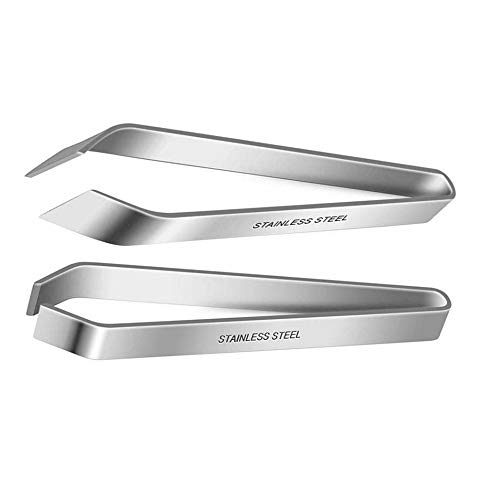 2 Pieces Japanese Fish Bone Tweezers, 4.7 inches, Flat and Slant, 430 Stainless Steel, Pin Bone Removal Tool.Hair Pliers Removal Tool. Pinzas De Hueso De Pescado