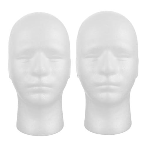 SHERCHPRY Male Mannequin Head Foam Head Stand Interlocking Design for Quick Setup Ideal for Salon and Retail
