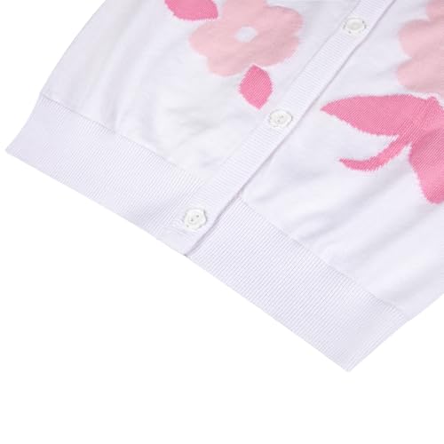 Image of BOBOYOYO Girls Cute Cardigan Cotton Girls Button Up Sweater Knit Jacket | Long Sleeve Crew Neck Kawaii Clothes for Casual School Wear