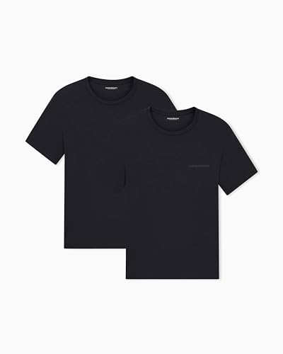 T-shirt col rond homme coupe ajustée noir lot de 2 taille S