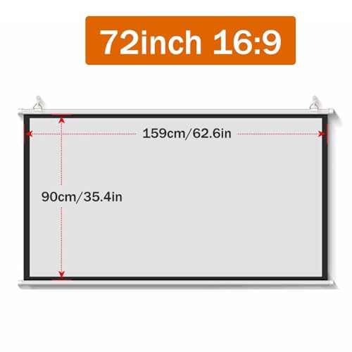 Pantalla manual portátil para proyector 72 pulg (16:9) miniatura 7