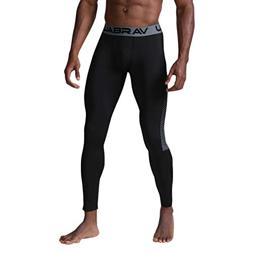Ajcoflt Calças de compressão masculina respirável elástica de secagem rápida collants de treino espo