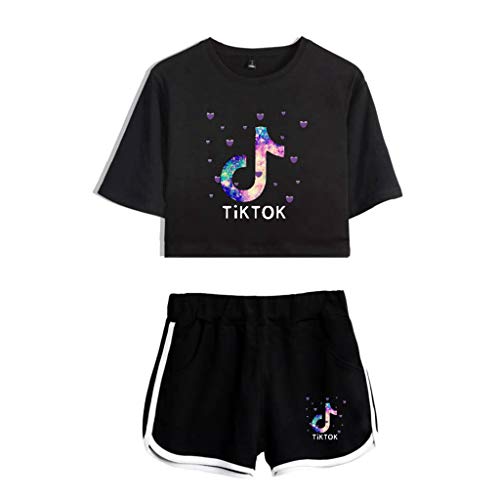 Iiogo women's tik tok fashion t-shirt with shorts 2pcs set of tra…