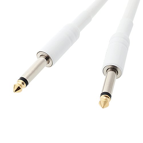 6,6 ft / 2m 6,35 mm Mono ho para 6,35 mm Mono masculino fio cabo para instrumento baixo guitarra