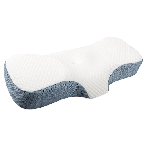 Image of PRIME PICK Spine Soothie Memory Foam Orthopedic Pillow Neck Protection Slow Rebound Pillows Health Care Slow Rebound Neck Pillows for Side, Back & Stomach Sleepers (White)