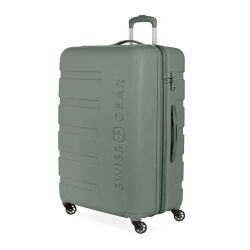 Image of SwissGear 7366, Olive, Checked-Large 27-Inch, Signature Hardside Expandable Luggage With Spinner Wheels