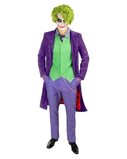 Funidelia Disfraz Oficial de Joker El Caballero Oscuro - Diamond Edition para hombre, pantalón, camisa, corbata, Superhéroes, DC Comics Traje para adultos para fiestas, Carnaval y Halloween - Talla XL | Ya disponible en tu tienda friki favorita! En mundofriki.es!
