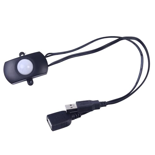 Sensor de movimiento USB inteligente regulable por infrarrojos negro 4