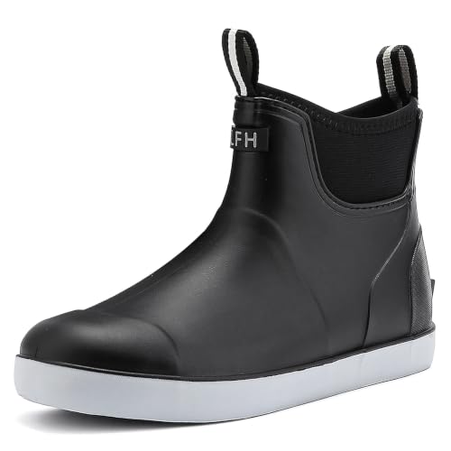 CKWLXQY Men's Deck Boots, Waterproof Ankle Rain Boots Men Anti-Slip Traction, Outdoor Rubber Fishing Garden Boots High-Performance Shoes for Farming