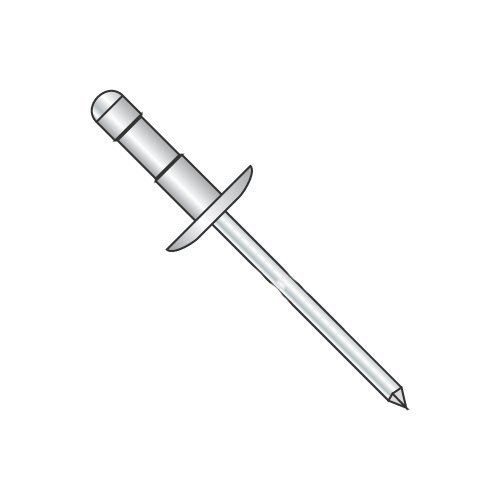3/16" x .500"-.781" Dome Head/Large Flange Multi-Grip Rivets/Aluminum Body/Steel/Zinc Mandrel (Carton: 2,000 pcs)
