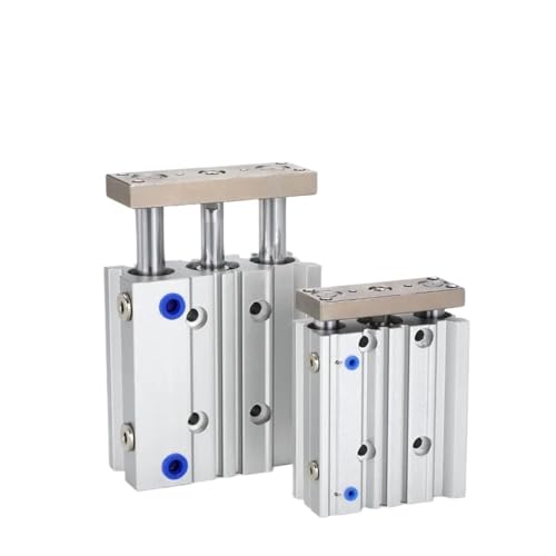 Cilindro de tres vástagos MGPM 16 neumático con varilla guía 3