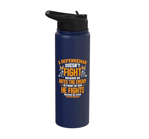 Ice Hockey Season Ice Sport Defenseman Puck Hockey Stick Stainless Steel Insulated Water Bottle