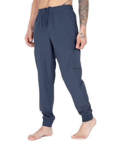 Apana Men's Jogger Sweatpant Woven Pants With Zip Cargo Pocket (Slate, Small) #TOP28