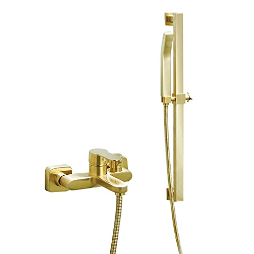 Robinet de baignoire or brossé mural pour remplacer un mitigeur - 2