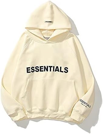 Yisss Men's and women's letter fleece sweater hoodie, hip-hop pullover, warm and comfortable fashion sweater (Color : A, Size : -S)