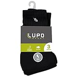 Kit 3 pares, Básica , Lupo, adulto-unissex, Preta/Preta/Preta, G