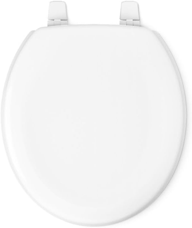 KOHLER K-4695-0 Ridgewood Molded-Wood with Color-Matched Plastic Hinges Round-front Toilet Seat, White
